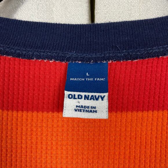 Old Navy Rainbow Stripe Waffle Knit Pajama Thermal Onesie Sz.L NWT - Picture 7 of 14